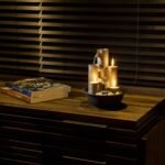 Alpine Corporation WCT202 Indoor Tabletop Tiered Water Fountain Featuring 3 Candles for Desktop and Table, 11", Brown - Image 3
