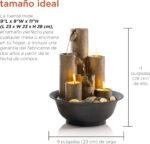 Alpine Corporation WCT202 Indoor Tabletop Tiered Water Fountain Featuring 3 Candles for Desktop and Table, 11", Brown - Image 4