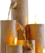 Alpine Corporation WCT202 Indoor Tabletop Tiered Water Fountain Featuring 3 Candles for Desktop and Table, 11", Brown - Image 10