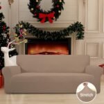 Easy-Going Stretch Sofa Slipcover 1-Piece Sofa Cover Furniture Protector Couch Soft with Elastic Bottom for Kids, Polyester Spandex Jacquard Fabric Small Checks (Sofa, Camel) - Image 3