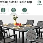 8-Piece Patio Dining Set，Aluminum Outdoor Furniture Set with Wood Table Top,Patio Table and Chairs Set with 6 Outdoor Stackable Chairs for Patio Garden Poolside，Ink - Image 4