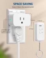 DEWENWILS Indoor Remote Control Outlet, Wireless Remote Light Switch, No Interference Remote Outlet Switch, No Wiring, 15A/1875W, 100ft RF Range, Compact Design, Programmable - Image 6