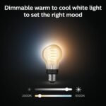Philips Hue Smart 40W A19 Filament LED Bulb - White Ambiance Warm-to-Cool White Light - 1 Pack - 550LM - E26 - Indoor - Control with Hue App - Works with Alexa, Google Assistant and Apple Homekit - Image 5