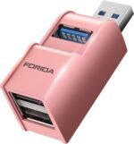 3 Ports USB 3.0 Adapter, USB Hub with 1 USB 3.0 and 2 USB 2.0 Port, Portable USB Port Splitter for Keyborad, Mobile Hard Disk, U Disk, Camera, Mouse,etc (Pink) - Image 2