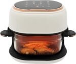3.6 Qt Air Fryer with Touch Screen, Hot Air Fryer LED 140-374℉ Precise Heating, Visible Baking Basket Air Fryer 24 Hour Intelligent Reservation, White - Image 2
