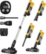 350W Cordless Vacuum Cleaner for Dewalt 20v Battery, 35kPa Brushless Lightweight Stick Vacuum with 3 Mode Suction, 6 in 1 Stick Vacuum Cleaner with HEPA for Floor, Carpet, Car (Battery Not Included) - Image 2