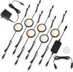 6pack LED Puck Light Kit, 2700-6000K Smart Round Under Cabinet Lighting with APP Control, Compatible with Alexa, Google Assistant, for Under Counter, Kitchen (Black) - Image 2