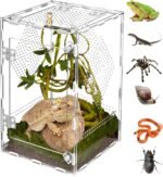 Acrylic Reptile Terrarium Easy Assembly, 360° Clear & Keep Pet Secure Design for Jumping Spiders, Tarantulas, Geckos Scratch-Resistant Large Ventilated Habitat Terrarium for Arachnids 11.8*7.9*7.9in - Image 2