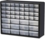 Akro-Mils 44-Drawer Plastic Drawer Storage Cabinet for Garage Organization, Bead Organizer, Building Bricks Storage, Teacher Toolbox, Makeup Organizer, 20" W x 6" D x 16" H, 10144 Black - Image 2