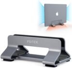Aluminum Vertical Laptop Stand Dock Holder, Adjustable Slot Width 12-42mm, Space-Saving Upright Storage for MacBook and Laptops - Image 2