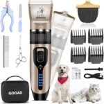 Dog Clippers for Grooming,Dog Grooming Kit for Heavy Thick Hair&Coats/Low Noise Rechargeable Cordless Hair Trimmer/Pet Shaver with Paw Trimmer for Small & Large Dogs Cats - Image 2
