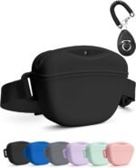 Dog Treat Pouch with Training Clicker, Upgrade Stronger Magnetic Closure to Avoid Spilling, 1.67 Cup Silicone Treat Bag Fanny Pack with Waist Belt for Pet Training Walking (Black) - Image 2