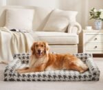 FURTIME Orthopedic Dog Beds Large Sized Dog, XL Washable Memory Foam Pet Couch Bed with Removable Washable Cover, Non-Slip Bottom with Bolster Sides, Grey - Image 2