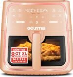 Gourmia 8 Qt Air Fryer, 8 Presets with Digital Display, FryForce 360° Technology, Easy View Window & Interior Light, Dishwasher Safe Basket, Peach - Image 2