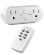 HBN Wireless Remote Control Outlet with 2 Individual Switch Control, Compact Design Sockets Plug Up to 100ft Remote Range, Battery Included, 15A/1875W, ETL Certified - Image 2