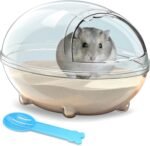 Hamster Bathroom,Hamster Bathtub Box,dust Bath for Hamster,Hamster Sand Bath Container,Hamster Bath,Hamster Bathing Bowl,Transparent Hamster Bathtub Toilet for Hamster Accessories (L) - Image 2