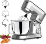 Household Stand Mixer with 6.5 Quart Bowl, Electric Food Mixer 10+p Speeds 660W, Kitchen Tilt-Head Bread Dough and Cake Mixers with Dough Hook, Whisk, Beater, Splash Guard - Image 2