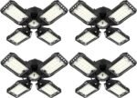 LED Garage Lights 4 Pack -120W, 12000LM 6500K Led Shop Light with 4+1 Deformable Panels, Basement Barn Light Garages Ceiling Lights, E26/E27 for Garage, Warehouse, Shop - Image 2