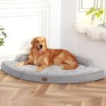 Large Dog Bed - XL Orthopedic Egg-Crate Memory Foam Dog Beds with Removable Washable Cover, Waterproof Pet Beds with Non-Slip Bottom, Grey - Image 2