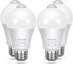 MikeWin Motion Sensor Light Bulbs Outdoor 4 Packs 13W(100W Equivalent) Security LED Bulb, Indoor E26, A19, 5000K Daylight Dusk to Dawn Bulb for Garage Front Door Porch Stairs Hallway - Image 2