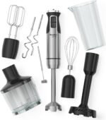 MuellerLiving Immersion Hand Blender Full Set - 8 Speed Immersion Blender, Hand Mixer with 7 Attachments: Stainless Steel Blade, Whisk, Milk Frother, Beater, Mixing Hooks, Potato Masher, Chopper Bowl - Image 2