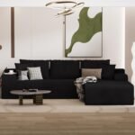 NAYA 106” Modular Sectional Sofa, Cloud Sectional Couch with Deep Seat, Modern Modular L-Shape Sofa Boneless Couch with Chaise for Living Room Bedroom (Black, Sectional Sofa with Right Facing Chaise) - Image 2