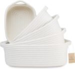 NaturalCozy 5-Piece Rectangle Storage Basket Set- Natural Cotton Rope Woven for Organizing! Small Basket for Montessori, Baby Nursery, Dog Toy Baskets, Cat Toy Box, Bathroom Organization Bin - Image 2