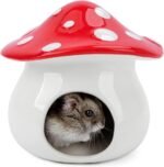 Niteangel Ceramic Hamster Habitat Hideout: - Hideaway House for Syrian Dwarf Hamster Mice Gerbils Lemmings or Other Similar-Sized Small Pet (Mushroom-Shaped) - Image 2