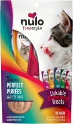 Nulo Freestyle Grain-Free Perfect Purees Premium Wet Cat Treats, Squeezable Meal Topper for Felines, High Moisture Content to Support Hydration, 0.5 Ounces in each Lickable Wet Cat Treat Pouch - Image 2