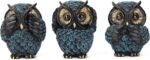 Owl figurine and sculptures for shelf decor accents,3 wise Owl statue for living room bedroom decoration,Retro animal decor,boho gift for women bird lover,see no evil hear no evil speak no evil - Image 2