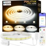 PAUTIX CCT COB LED Strip Light White Tunable 6400LEDs,CRI90+ 32.8ft/10m Dimmable 2700K-6500K 24V LED Tape Lights Kit,Work with Alexa/Google Assistant,for Under Cabinet Bedroom Kitchen DIY Lighting - Image 2