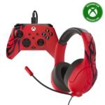 PDP Gaming Xbox Series X|S Red Bundle: REMATCH Wired Gamepad Controller & AIRLITE Wired Headset with Mic, Licensed Xbox One Gamepad, Customizable Joysticks/Triggers in App, Windows PC, Red and Black - Image 2