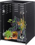 Reptile Tank Enclosure – 16x16x25 Crested Gecko Reptile Terrarium – Acrylic Habitat with Ventilation for Lizards, Snakes & Chameleon - Image 2
