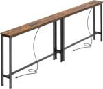SUPERJARE 78.8 inch Narrow Console Table with Outlet, Sofa Tables, Behind Couch Table, Long Entryway Tables with Charging Station, for Living Room, Rustic Brown - Image 2