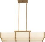 Savoy House 1-2330-5-60 Orleans Vintage Mid-Century Modern Alabaster Linear Chandelier, 5-Light 300 Total Watts, 11" H x 44" L, Distressed Gold - Image 2