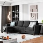 Shintenchi Sectional Couch, Convertible L Shaped Couch with Storage, Modular Sectional Sofa with Storage Ottoman for Living Room, Apartment, Office, Black - Image 2