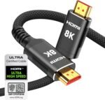 Snowkids 8K Certified HDMI 2.1 Cable 10 ft, Non-Slip Nylon Braided, 48Gbps Ultra High-Speed HDMI Cables Cord, 10K 8K@60Hz, 4K@120Hz Compatible for TV/PS-5/X-box/Projector/Sound System & More - Image 2