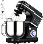 Stand Mixer, 7.5QT Kitchen Electric Food Mixer 10-Speed Tilt-Head Dough Mixer for Baking&Cake, with Stainless Steel Bowl, Whisk, Dough Hook, Beater, Splash Guard (660W) BLACK MC1 - Image 2
