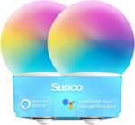 Sunco Smart Globe Bulbs G25 LED, Alexa Compatible LED Decorative Round Vanity Bulbs, 5W, Color Changing RGBCW, Dimmable WiFi Vanity Smart Bulbs for Amazon Alexa, Google Assistant, 2 Pack. - Image 2
