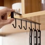 Under-Shelf Hanging Organizer with 6 Hooks – Space-Saving Rack for Cups, and Kitchen Essentials, for Cabinet Storage and Home Organization - Image 2