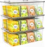 Utopia Home - Tea Bag Organizer With Lids, Clear Pantry Storage Box - (3 Pack) Stackable Partition Organizers or Holder With Lids For Drawers, Countertops, Fridge, Kitchen, Snack & Spice Organization - Image 2