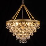 Wellmet Modern Crystal Chandeliers, 6 Lights Farmhouse Chandeliers for Dining Room, Gold Ceiling Light Fixture for Foyer, Bedroom, Living Room, Entryway, Kitchen Island, W-20 Inches - Image 2
