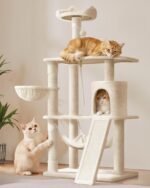 Yaheetech 63.5in Extra Large Cat Tree Condo with Sisal-Covered Scratching Post Plush Perch Hammock, Cat Tower Activity Center Kitten Furniture Play House - Image 2