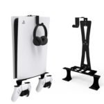 ZHSX Wall Mount for Ps5 Models,Ps5 Shelf Playstation Wall Mount Compatible with Ps5、Ps5 Pro and Ps5 Slim Disc Adjustable Length and Width Holds Two Controllers - Image 2
