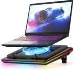 llano V12 RGB Laptop Cooling Pad, Gaming Laptop Cooler, Laptop Cooling Fan Stand with 5.5 Inch Powerful Turbofan, for 15.6-19in Laptop, Adjustable Speed, Touch Control, LCD Screen, Black (RGB) - Image 2