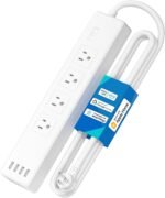 meross Smart Plug Power Strip, WiFi Flat Outlet 15A Compatible with Apple HomeKit, Siri, Alexa, Google Assistant & SmartThings, with 4 AC Outlets & 4 USB Ports, 6 Feet Surge Protector Extender - Image 2