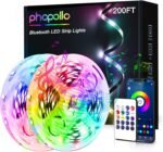 phopollo Bluetooth 24V Led Strip Lights 200ft (2 Rolls of 100ft), Color Changing LED Lights for Bedroom, Kitchen Decor, App Control and Music Sync - Image 2