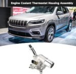 Engine Coolant Thermostat Housing Water Inlet Assembly - Compatible for Chrysler 200 2.4L I4 [C, Limited, LX, 2015, for Dodge Dart 2.0L I4 A/T 2013-2014 - Replace Part 5047772AB 5047263AB - Image 3