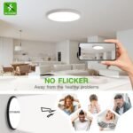 2Pack 12Inch LED Flush Mount Ceiling Light Fixture,24W 2400LM,Dimmable CCT 3000K/4000K/5000K,Round Flat Panel Light for Bedroom,0.7Inch Thin Modern Low Profile Hardwire Lights for Hallway,Porch - Image 7