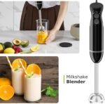 Bonsenkitchen Immersion Blender Handheld, 2 Mixing Speed Hand Blender Electric with Sharp Blades, 3-In-1 Hand Held Stick Blender with Egg Whisk, 24oz Beaker for Soups, Smoothies, Sauce - Image 4
